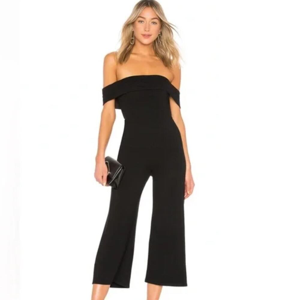 Lovers & Friends Off Shoulder Jumpsuit in Black Size S